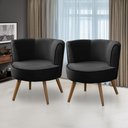 Ver imagem 1 de Kit 2 Poltronas para Sala Decorativa Bela Suede Preto Rover & Beato
