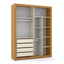 Ver imagem 3 de Dormitório Tutto New 4 Portas, Cômoda 1 Porta, Berço Off White/Freijó com Colchão - Matic Móveis
