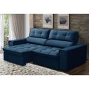 Ver imagem 2 de Sofá Retrátil Reclinável 3 Lugares 220cm Blanches F05 Veludo Azul - Mpozenato