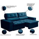 Ver imagem 3 de Sofá Retrátil Reclinável 3 Lugares 220cm Blanches F05 Veludo Azul - Mpozenato