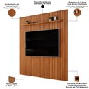 Ver imagem 3 de Painel Ripado para TV 75 pol Sala Quarto 250x240cm Lexa D05 Freijó - Lyam Decor