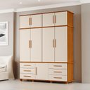 Ver imagem 1 de Guarda Roupa Casal Londres 4 Portas Ambiente Freijó Off White – Luapa Móveis