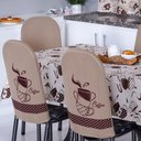 Ver imagem 2 de Kit 12 Capas de Cadeira + Toalha de Mesa + Cortina Sala de Jantar Cozinha Dos Sonhos Completa Café B