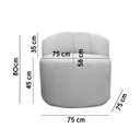 Ver imagem 7 de Kit Sofá Orgânico Plaza 2 Lugares 145cm e 1 Poltrona Linho Bouclê Cinza Sofa Store