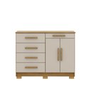 Ver imagem 1 de Cômoda Sapateira Sirius 5 Gavetas 2 Portas - Nature/Fendi Vila Rica
