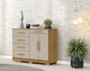 Ver imagem 2 de Cômoda Sapateira Sirius 5 Gavetas 2 Portas - Nature/Fendi Vila Rica