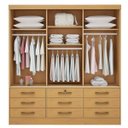 Ver imagem 2 de Guarda Roupa Casal com Espelho 3 Portas 9 Gavetas - Meridian -Cinamomo - Móveis D'Doro
