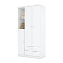 Ver imagem 6 de Guarda Roupa Infantil 3 Portas 2 Gavetas Bala de Menta Branco