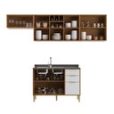 Ver imagem 3 de Cozinha Compacta Domus 6 Portas 3 Gavetas Nogal/branco - Hecol Móveis