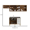 Ver imagem 4 de Cozinha Compacta Domus 6 Portas 3 Gavetas Nogal/branco - Hecol Móveis