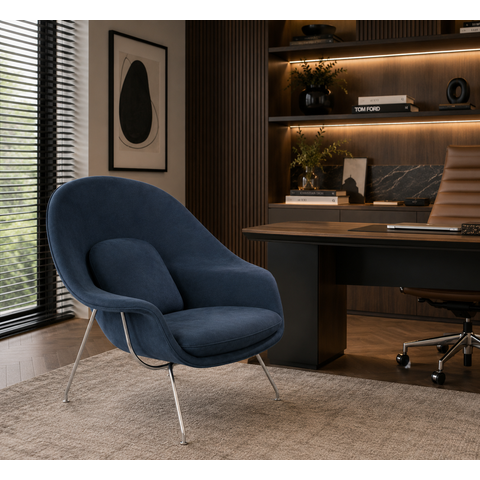 Poltrona Womb Chair | Suede Azul