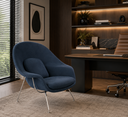 Ver imagem 1 de Poltrona Womb Chair | Suede Azul