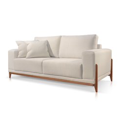Sofá Living Fixo 3 Lugares Bellagio Linho OffWhite 01T 2,1m - 1