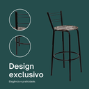 Ver imagem 4 de Kit 2 Banquetas para Balcão Bancada Cozinha Bistrô Ilhas Gourmet Bares Banco Flórida Preta