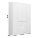 Ver imagem 2 de Guarda Roupa Infantil Lívia 4 Portas Branco Brilho - Canaã