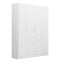 Ver imagem 1 de Guarda Roupa Infantil Lívia 4 Portas Branco Brilho - Canaã
