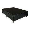Ver imagem 2 de Base Cama Box Com Bau Casal Couro Sintético Preto 43x138x188