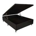 Ver imagem 1 de Base Cama Box Com Bau Casal Couro Sintético Preto 43x138x188
