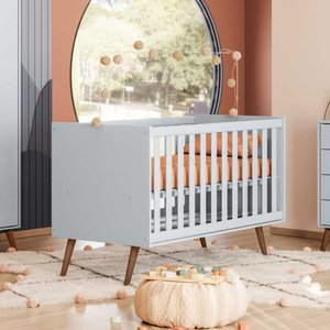 3820 - Berco Mini Cama Q Encanto Retro Cinza Acetinado