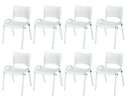 Ver imagem 2 de Cadeira Iso Base Branco Escola, Escritório Branco Kit 8 Un