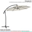 Ver imagem 3 de Ombrelone Guarda Sol Manivela Lateral Retrátil Alumínio 3m Proteção Uv Área Externa Praia Piscina
