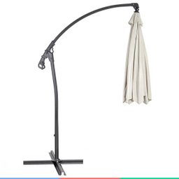 Ombrelone Guarda Sol Manivela Lateral Retrátil Alumínio 3m Proteção Uv Área Externa Praia Piscina - 5