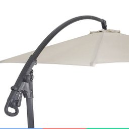 Ombrelone Guarda Sol Manivela Lateral Retrátil Alumínio 3m Proteção Uv Área Externa Praia Piscina - 8