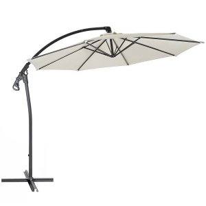 Ombrelone Guarda Sol Manivela Lateral Retrátil Alumínio 3m Proteção Uv Área Externa Praia Piscina