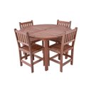 Ver imagem 1 de Conjunto em Madeira Maciça Mesa Redonda e 4 Cadeiras