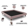 Cama Casal Queen Base Box Pés de Madeira 176cm Otto P05 Veludo Rosê - Lyam Decor - 4