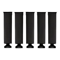 Kit 5 Pés para Armário de Cozinha Paneleiro Balcão Vap Preto Regulável Gabinete Pia Cozinha - 1