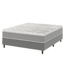 Ver imagem 1 de Cama Box Casal Molas Ensacadas Pillow Top 138x188x63cm Martino Cinza Umaflex Cinza