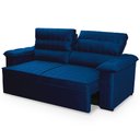 Ver imagem 4 de Sofá Retrátil Reclinável 3 Lugares com Molas 2,00m Quantum Suede Velut Azul - King House