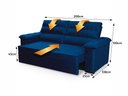 Ver imagem 3 de Sofá Retrátil Reclinável 3 Lugares com Molas 2,00m Quantum Suede Velut Azul - King House