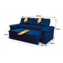 Ver imagem 3 de Sofá Retrátil Reclinável 3 Lugares com Molas 2,00m Quantum Suede Velut Azul - King House