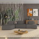 Ver imagem 1 de Sofá 3 Lugares Orgânico com Chaise e 2 Módulos Berlim Bouclê Gf K01 - D’Rossi