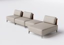 Ver imagem 2 de Sofá Dream Box com Chaise Moderno Modular 3,20m Bege com Courino Terracota - Rede Móveis