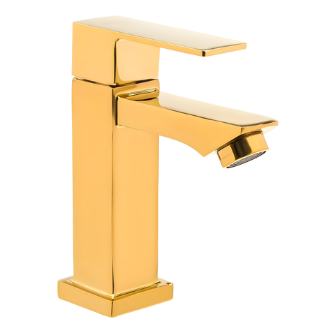 Torneira para Banheiro Dourado Luxo Bica Baixa