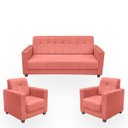 Ver imagem 1 de Sofá + 2 Poltrona para Sala de Estar Moderno Confortável Veneza Suede