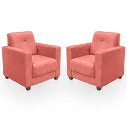 Sofá + 2 Poltrona para Sala de Estar Moderno Confortável Veneza Suede - 5