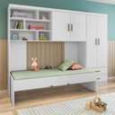 Ver imagem 1 de Quarto Modulado Juvenil Completo 3 Peças Branco Chiara Phoenix Baby