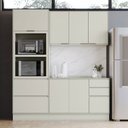 Ver imagem 1 de Cozinha Compacta Fineze 7 Portas 4 Gavetas com Tampo 100% MDF Areia Hp - Henn