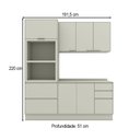 Ver imagem 4 de Cozinha Compacta Fineze 7 Portas 4 Gavetas com Tampo 100% MDF Areia Hp - Henn