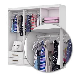 Guarda Roupa Infantil Ariel 6 Portas 6 Gavetas Branco - 7