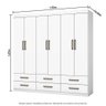 Guarda Roupa Infantil Ariel 6 Portas 6 Gavetas Branco - 2
