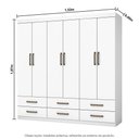Ver imagem 2 de Guarda Roupa Infantil Ariel 6 Portas 6 Gavetas Branco