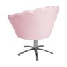 Poltrona Petala Base Giratória de Metal Suede Rosa Bebê - Fm - 3
