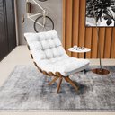 Ver imagem 2 de Kit 02 Poltronas Giratória Costela Corino Branco Base Madeira MA25 - D’Rossi
