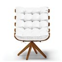 Ver imagem 3 de Kit 02 Poltronas Giratória Costela Corino Branco Base Madeira MA25 - D’Rossi