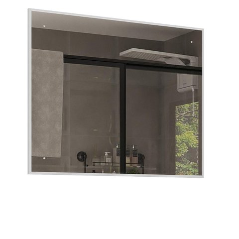 Espelheira para Banheiro New 80 com Moldura 77x66cm Cor Branco - Belizze Móveis